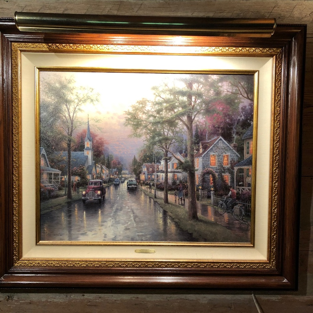 Thomas Kinkade "Hometown Morning" framed Artist Proof